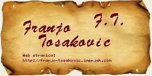 Franjo Tošaković vizit kartica